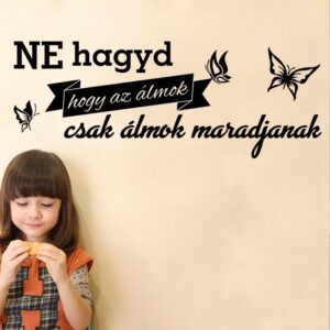 „Ne hagyd hogy az álmok” idézet falmatrica dekoráció M827