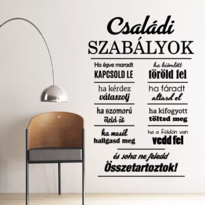 Családi szabályok falmatrica dekoráció M846