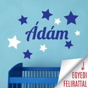 Egyedi feliratú csillagos falmatrica M831