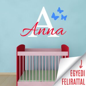 Egyedi feliratú pillangós falmatrica M829